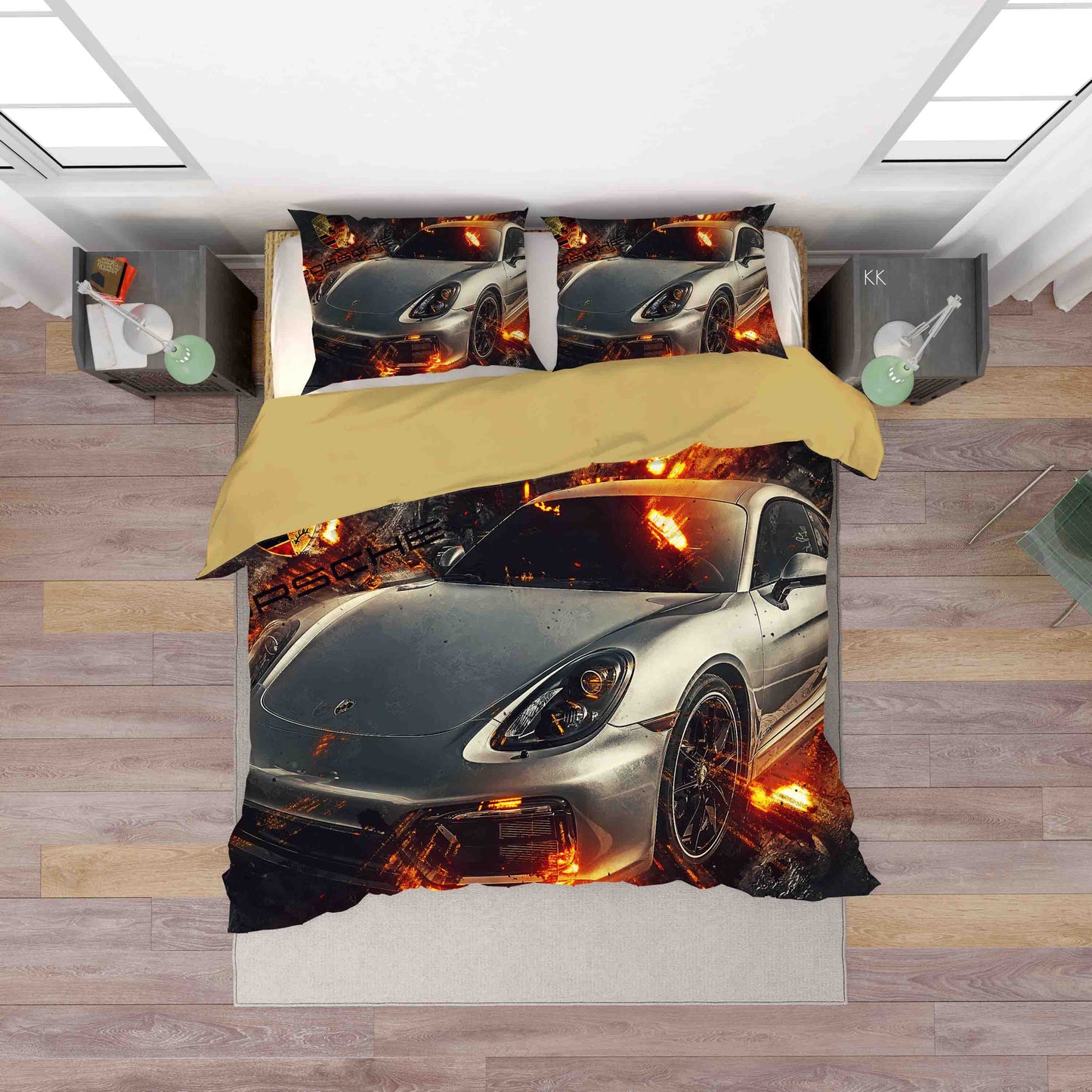 3D Automobile Fire Quilt Cover Set Bedding Set Duvet Cover Pillowcase 407