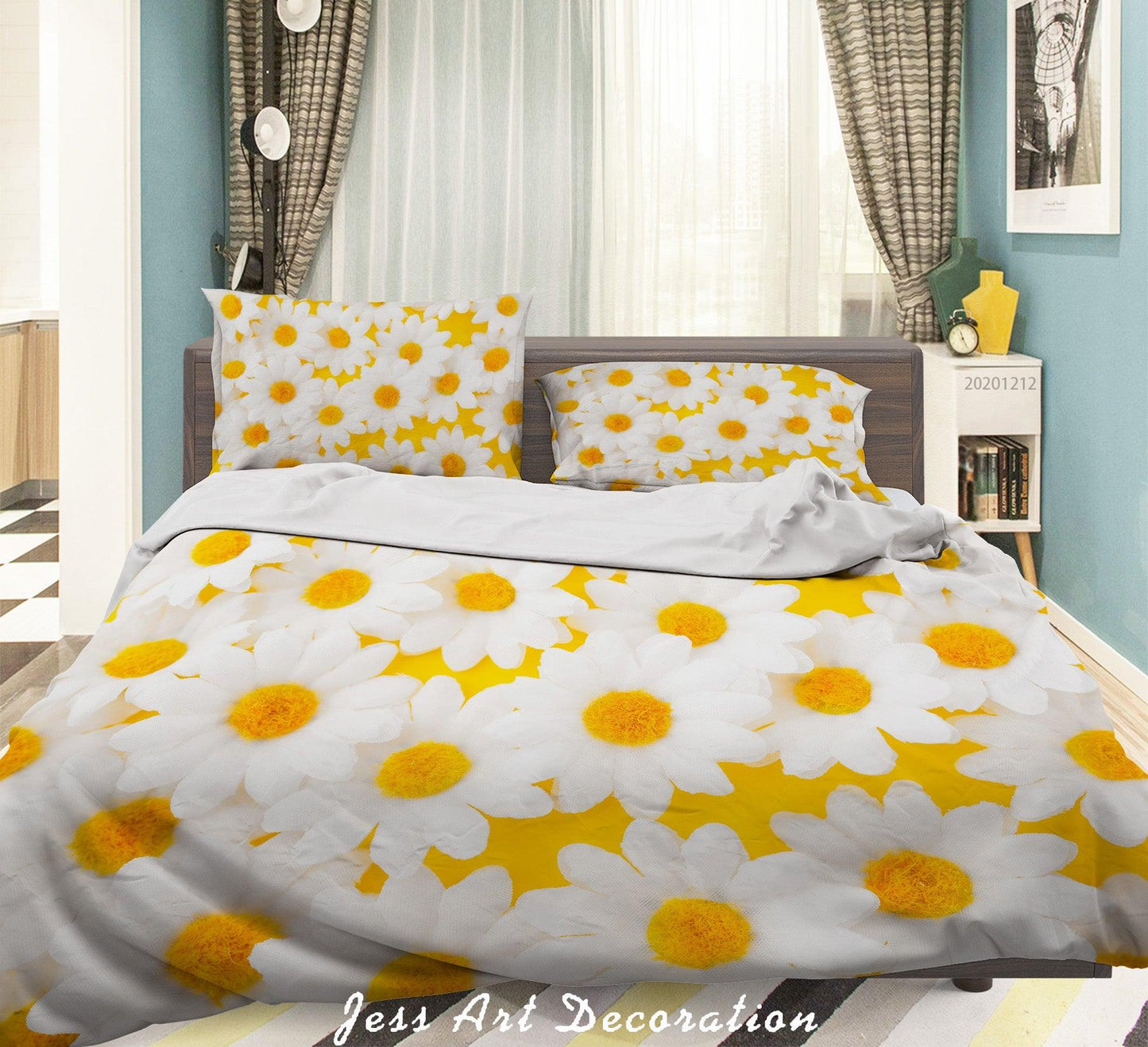 3D Abstract Yellow Quilt Cover Set Bedding Set Duvet Cover Pillowcases LXL