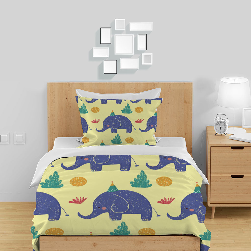 3D Cartoon Elephant Grass Ball Yellow Quilt Cover Set Bedding Set Duvet Cover Pillowcase 1392