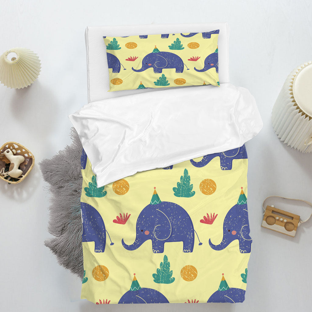3D Cartoon Elephant Grass Ball Yellow Quilt Cover Set Bedding Set Duvet Cover Pillowcase 1392