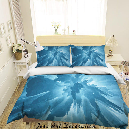 3D Abstract Blue Pattern Quilt Cover Set Bedding Set Duvet Cover Pillowcases 214