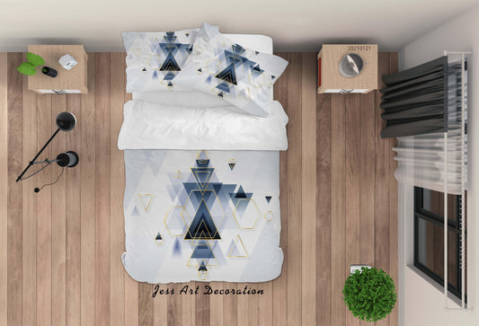 3D Abstract Geometric Triangle Pattern Quilt Cover Set Bedding Set Duvet Cover Pillowcases 51