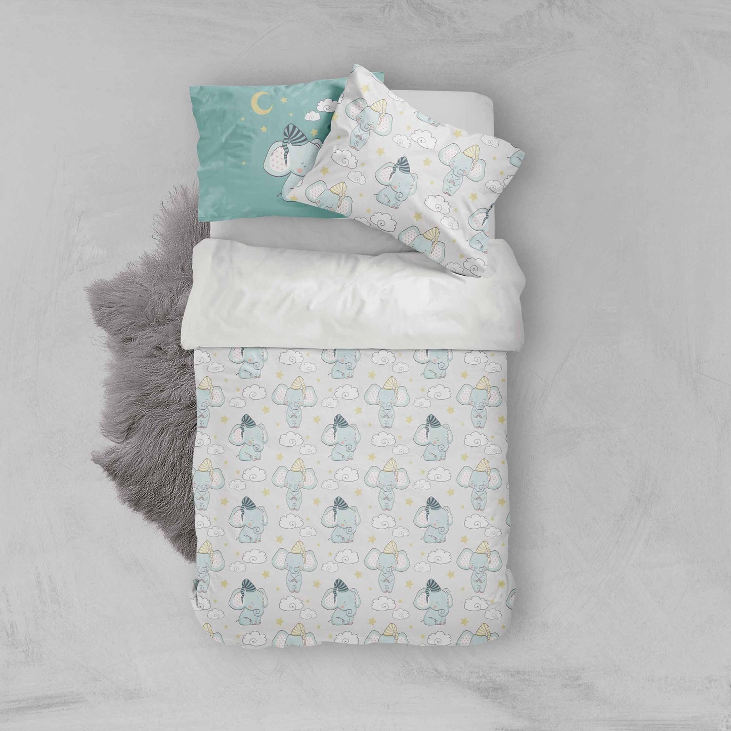 3D Cartoon Elephant Quilt Cover Set Bedding Set Pillowcases 86