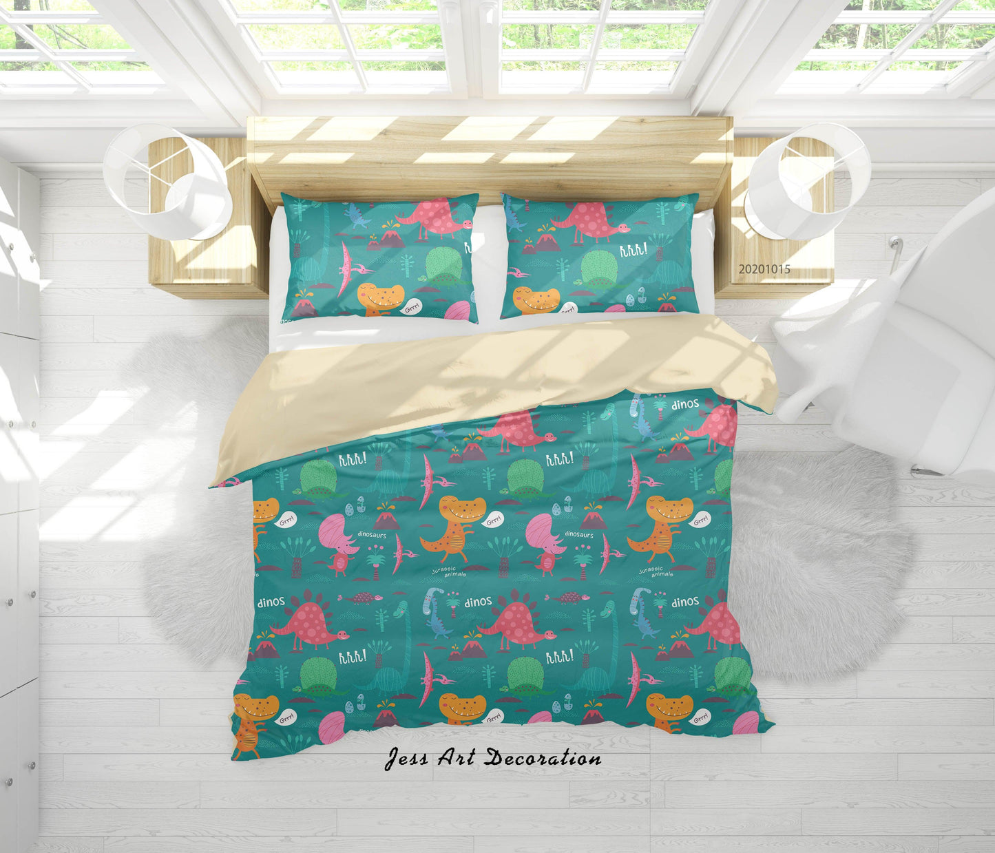 3D Cartoon Animal Dinasours Pattern Quilt Cover Set Bedding Set Duvet Cover Pillowcases WJ 9659