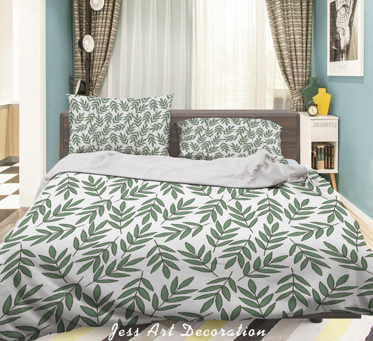 3D Abstract Vintage Leaves Pattern Quilt Cover Set Bedding Set Duvet Cover Pillowcases WJ 4000