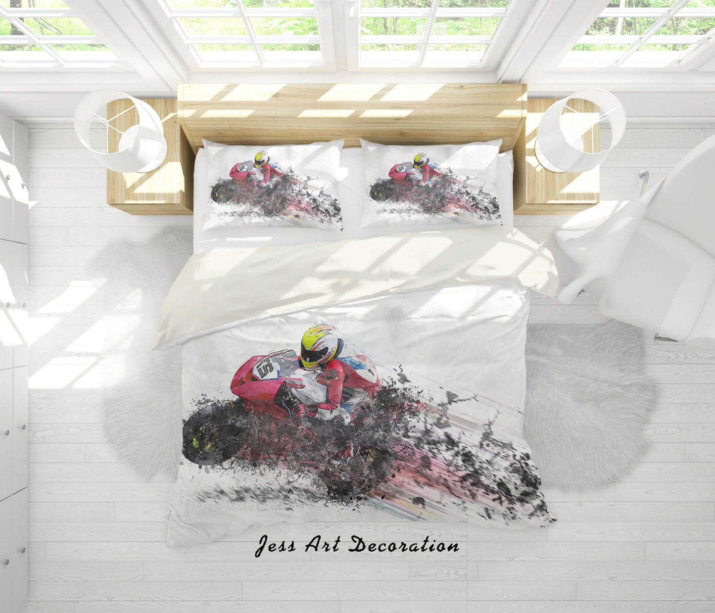 3D Abstract Limit Motorcycle Quilt Cover Set Bedding Set Duvet Cover Pillowcases A138 LQH