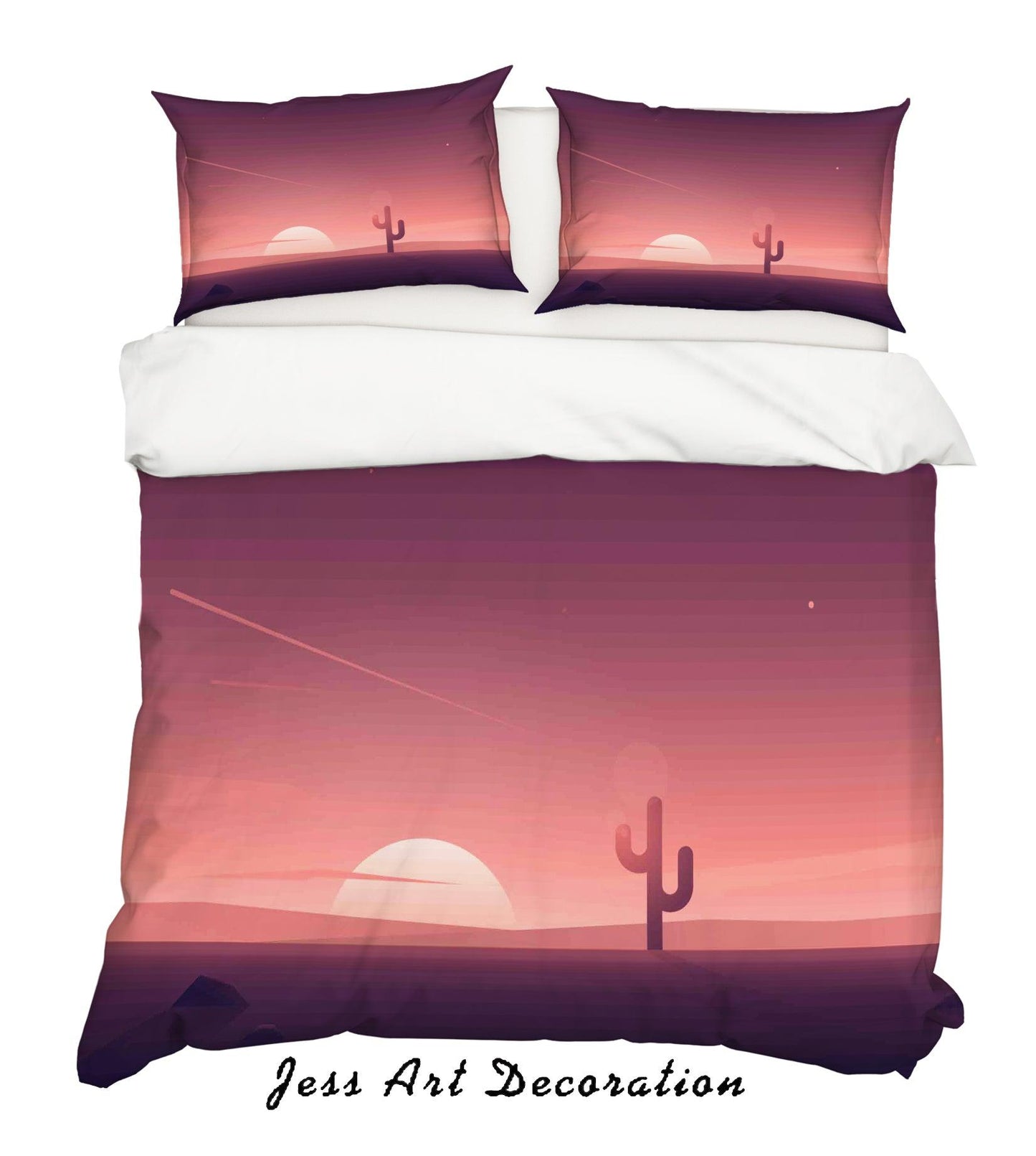 3D Cactus Moon Meteor Quilt Cover Set Bedding Set Pillowcases 14