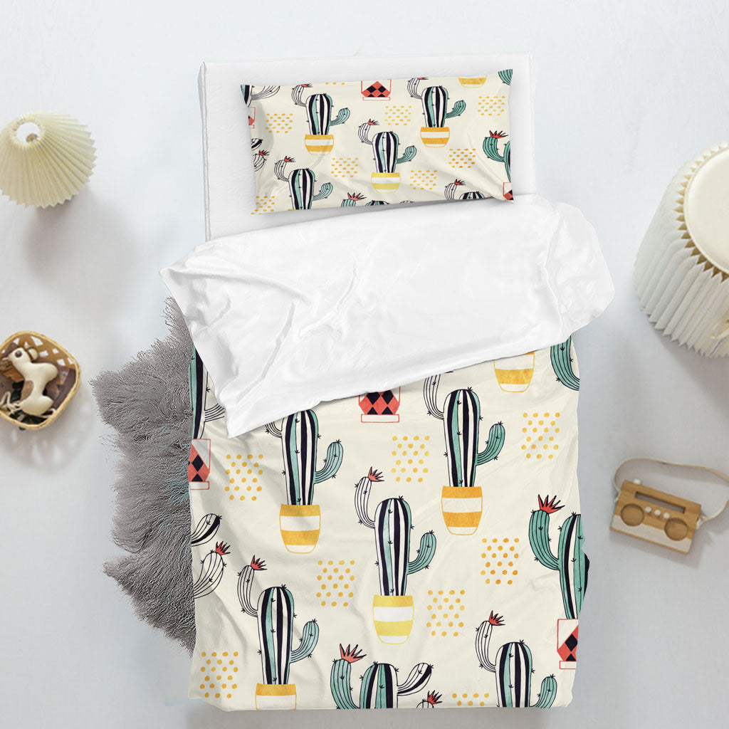 3D Cartoon Cactus Star Apricot Quilt Cover Set Bedding Set Duvet Cover Pillowcase 1395