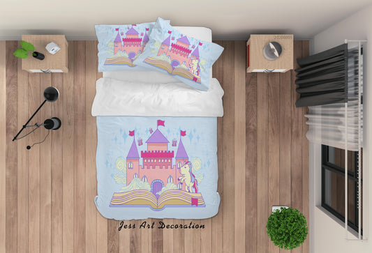 3D Cartoon Castle Quilt Cover Set Bedding Set Duvet Cover Pillowcases LXL 316