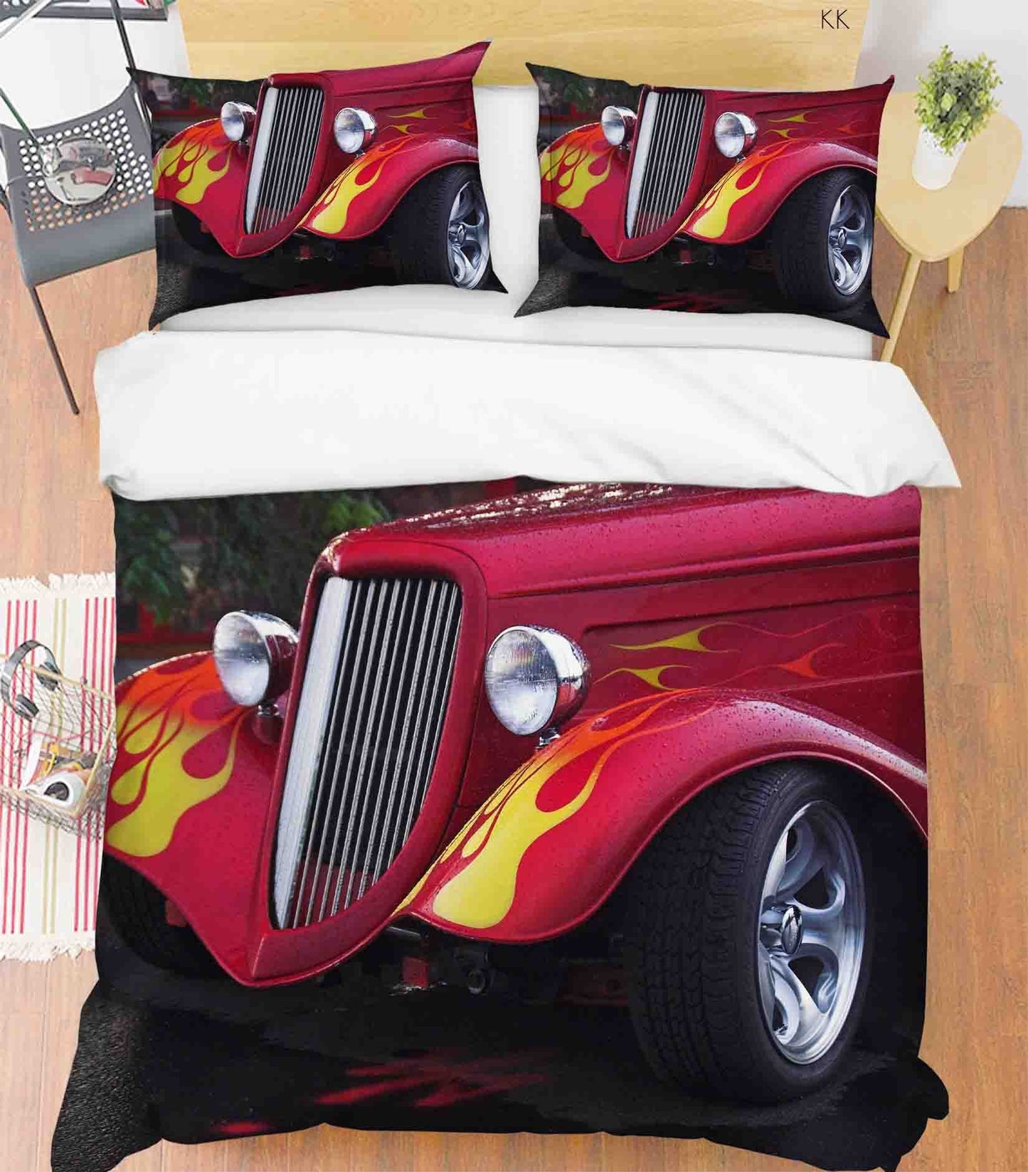 3D Automative Lighting Tyre Quilt Cover Set Bedding Set Duvet Cover Pillowcase 371