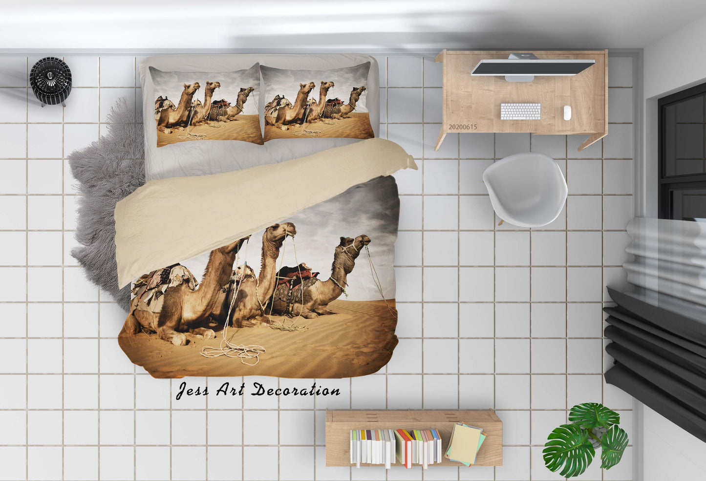3D Camel Desert Quilt Cover Set Bedding Set Duvet Cover Pillowcases SF12