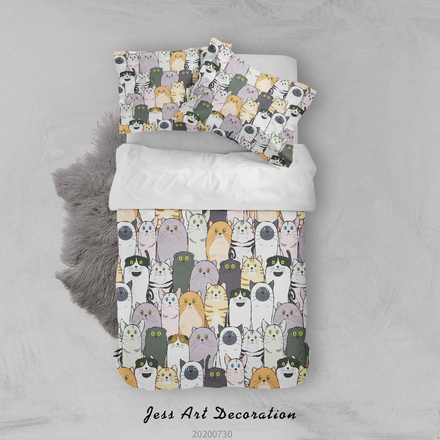 3D Cartoon Cat Animal Quilt Cover Set Bedding Set Duvet Cover Pillowcases LXL 6