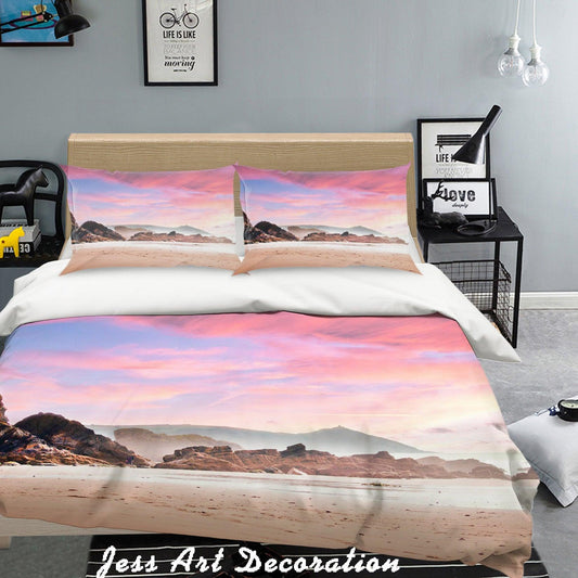3D  Pink Clouds Desert Mountain Quilt Cover Set Bedding Set Pillowcases  78