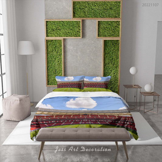 3D Atletico Madrid Spectator Seats Bluesky Cloud Quilt Cover Set Bedding Set Duvet Cover Pillowcase 836