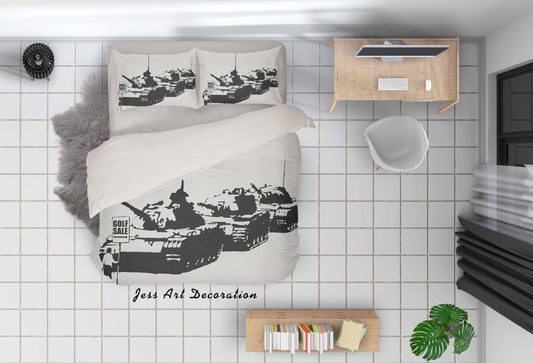 3D Black White Banksy Golf Sale Tank Quilt Cover Set Bedding Set Duvet Cover Pillowcases  ZY D27