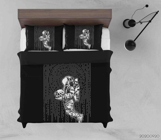 3D Astronaut Skull Hand Quilt Cover Set Bedding Set Duvet Cover Pillowcases WJ 9149