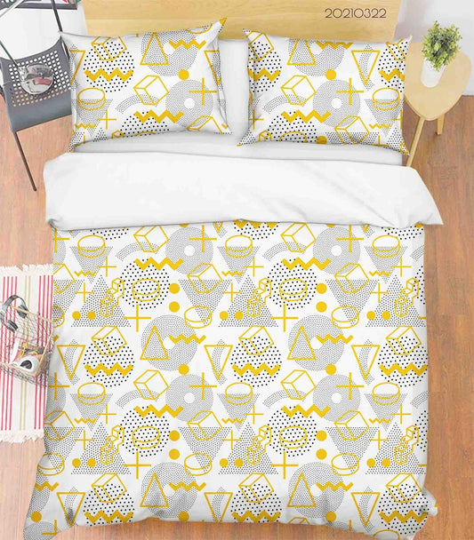 3D Abstract Geometric Pattern Quilt Cover Set Bedding Set Duvet Cover Pillowcases 26 LQH