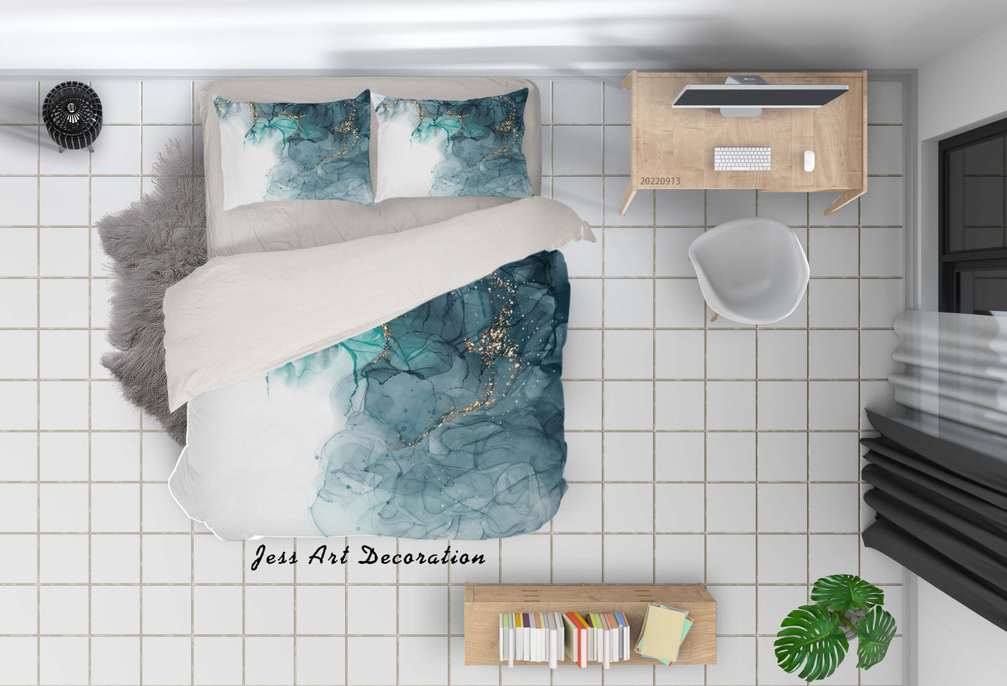 3D  Ink And Wash Fluid Ripple Quilt Cover Set Bedding Set Duvet Cover Pillowcase 77