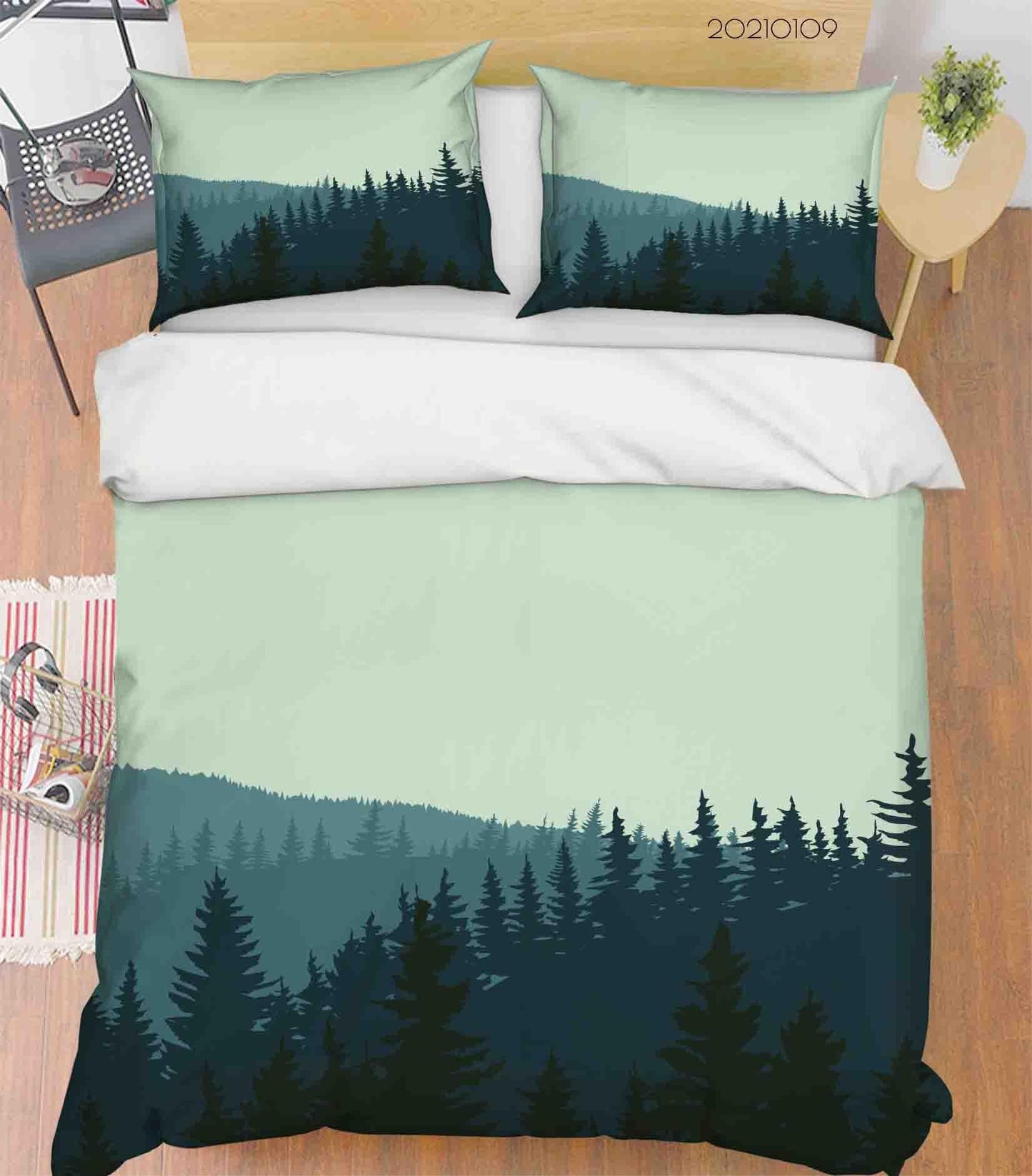 3D Cartoon Green Forest Quilt Cover Set Bedding Set Duvet Cover Pillowcases 12 LQH