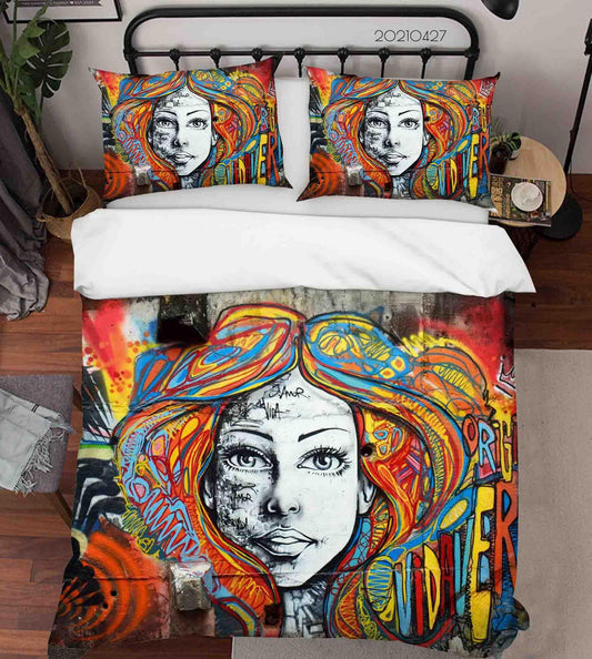3D Abstract Color Art Graffiti Quilt Cover Set Bedding Set Duvet Cover Pillowcases 69