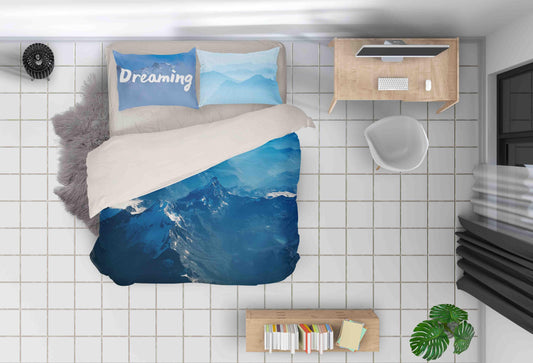 3D Blue Sky Mountain Quilt Cover Set Bedding Set Pillowcases 150