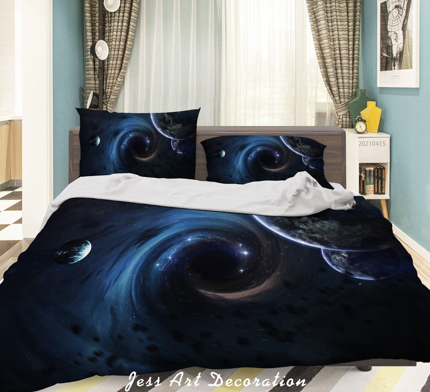 3D Abstract Space Planet Quilt Cover Set Bedding Set Duvet Cover Pillowcases 88