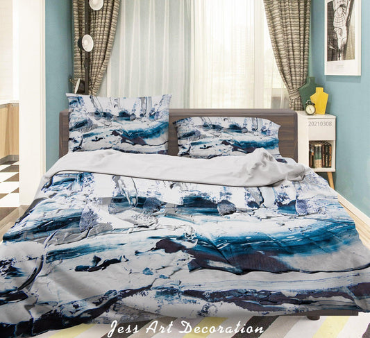 3D Abstract Blue Graffiti Quilt Cover Set Bedding Set Duvet Cover Pillowcases 280