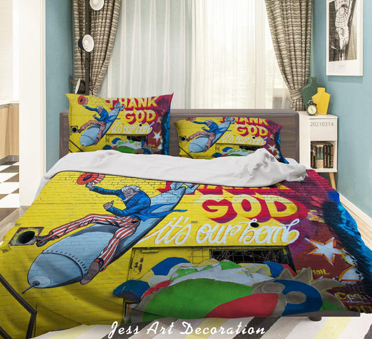 3D Artist Works Color Graffiti Quilt Cover Set Bedding Set Duvet Cover Pillowcases 193