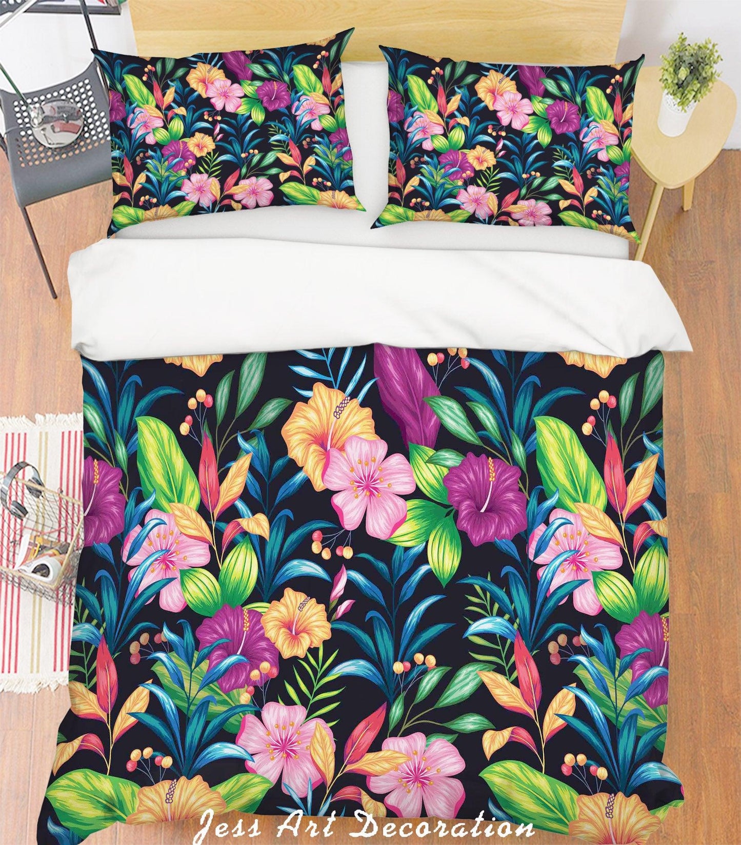 3D Bright-Colored Flowers Quilt Cover Set Bedding Set Pillowcases  34