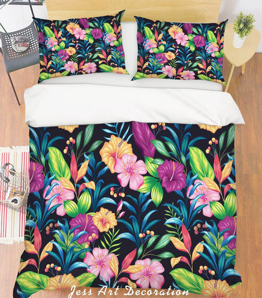 3D Bright-Colored Flowers Quilt Cover Set Bedding Set Pillowcases  34