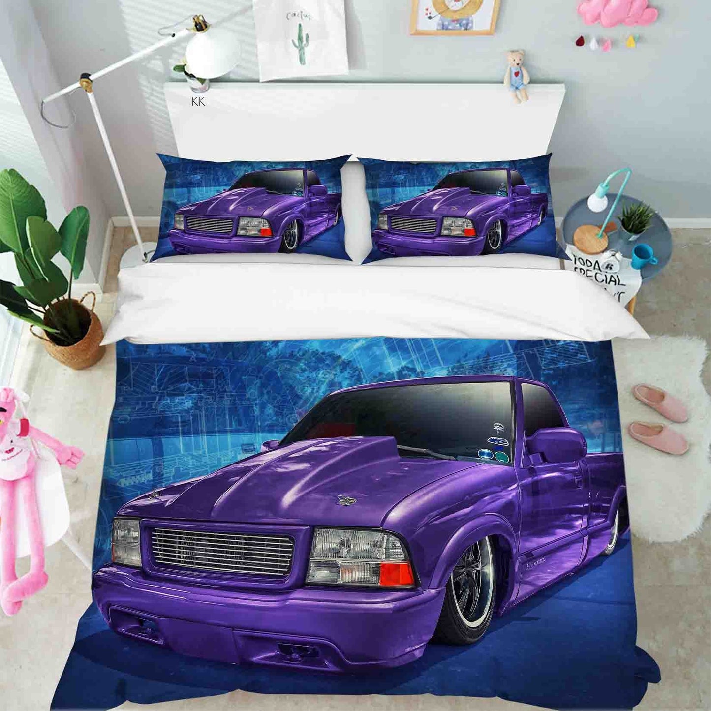 3D Automobile Night Quilt Cover Set Bedding Set Duvet Cover Pillowcase 401