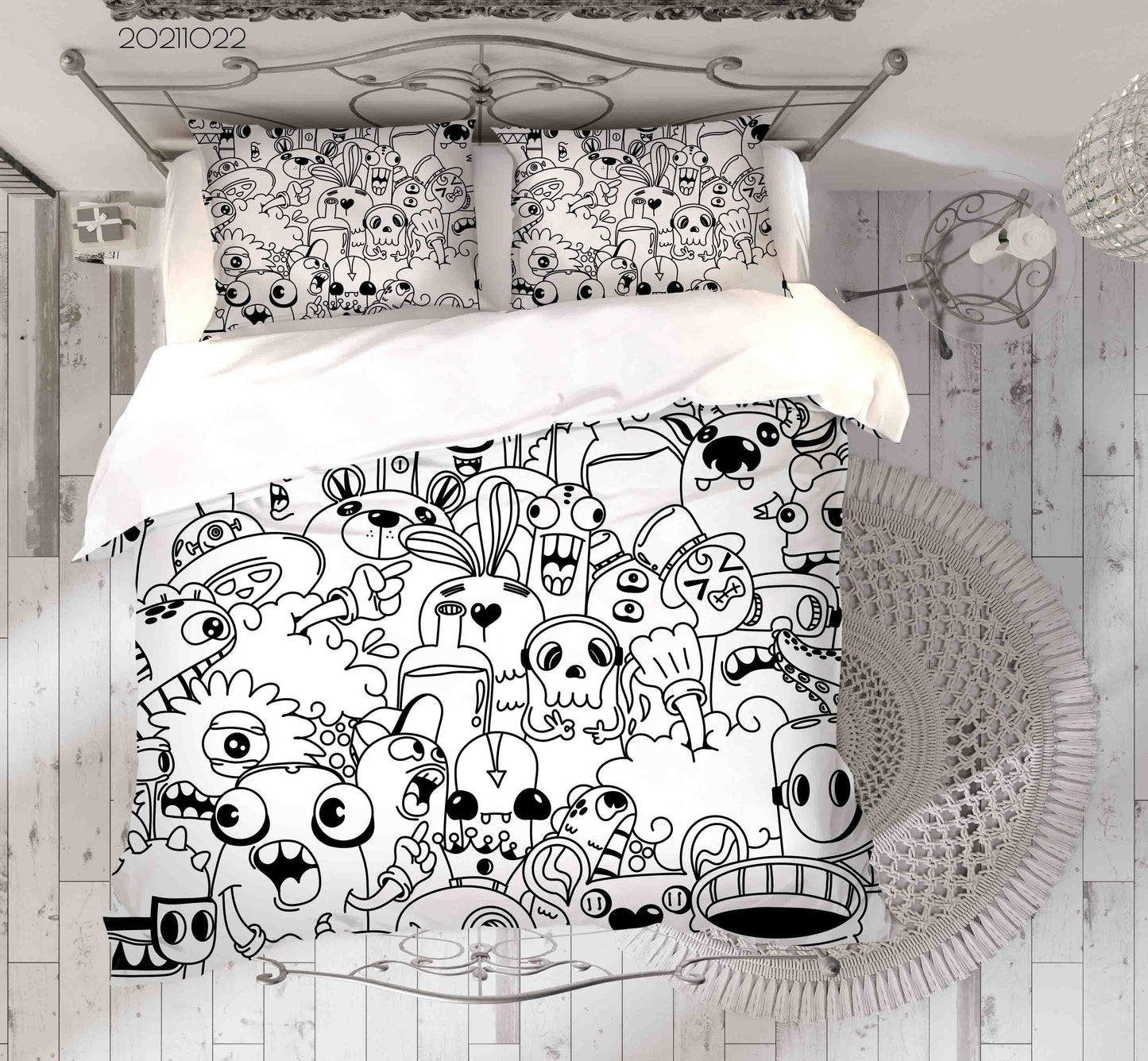 3D Abstract Monster Graffiti Quilt Cover Set Bedding Set Duvet Cover Pillowcases 58