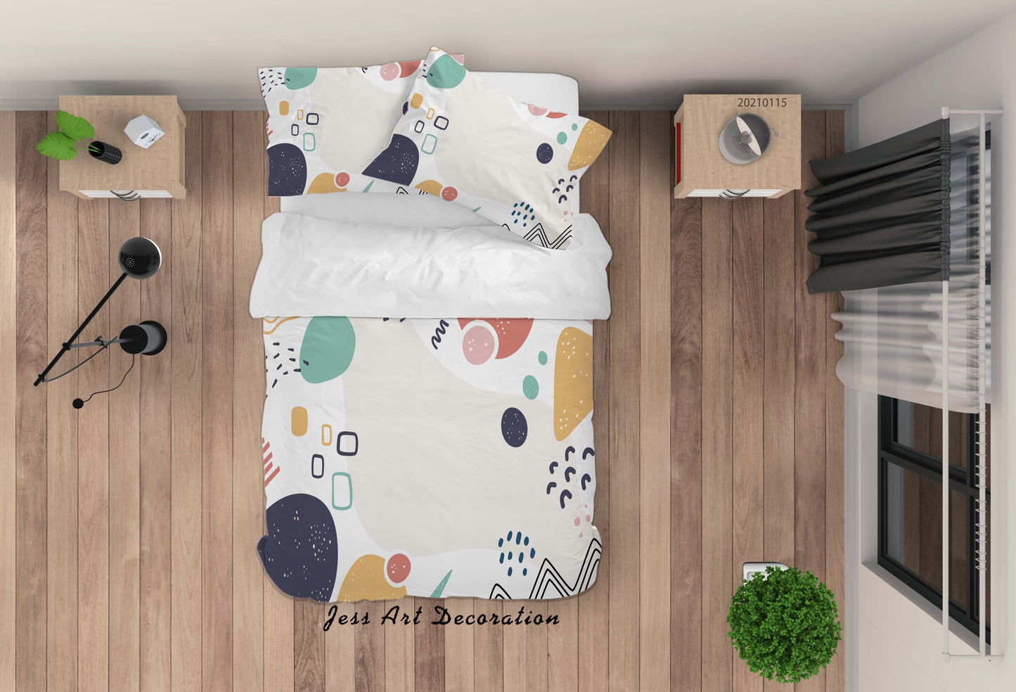 3D Abstract Geometric Pattern Quilt Cover Set Bedding Set Duvet Cover Pillowcases 45