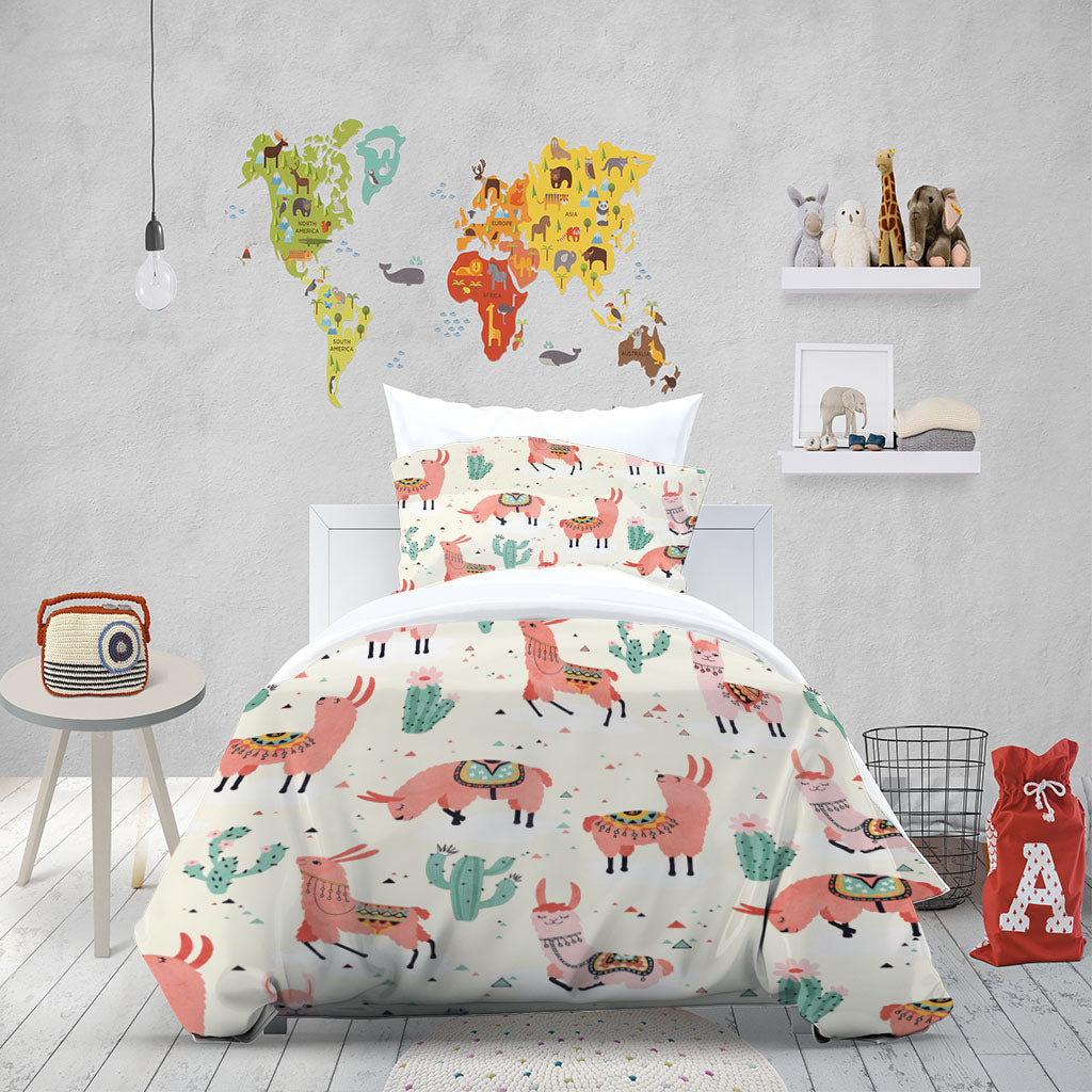 3D Alpaca Cactus Grass Triangle Quilt Cover Set Bedding Set Duvet Cover Pillowcase 1399
