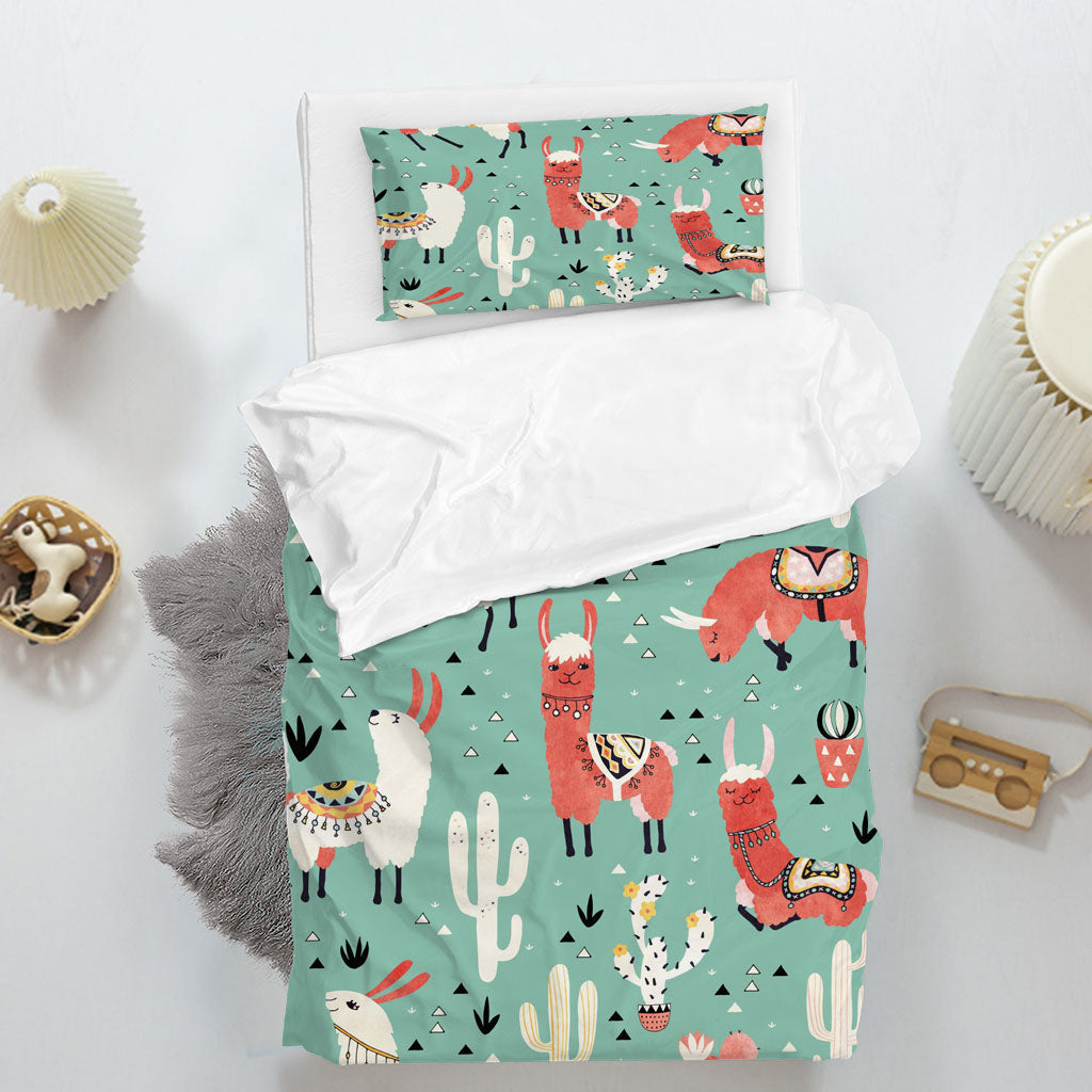 3D Alpaca Cactus Grass Triangle Quilt Cover Set Bedding Set Duvet Cover Pillowcase 1398