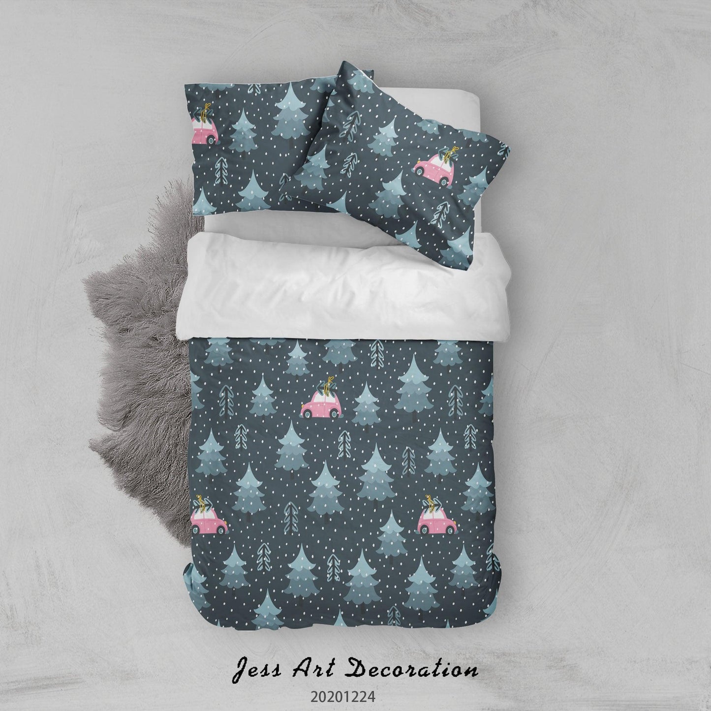 3D Cartoon Christmas Design Quilt Cover Set Bedding Set Duvet Cover Pillowcases 2 LQH
