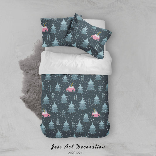 3D Cartoon Christmas Design Quilt Cover Set Bedding Set Duvet Cover Pillowcases 2 LQH