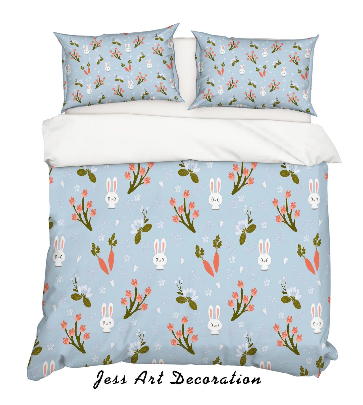 3D Cartoon Rabbit Carrot Quilt Cover Set Bedding Set Pillowcases 84
