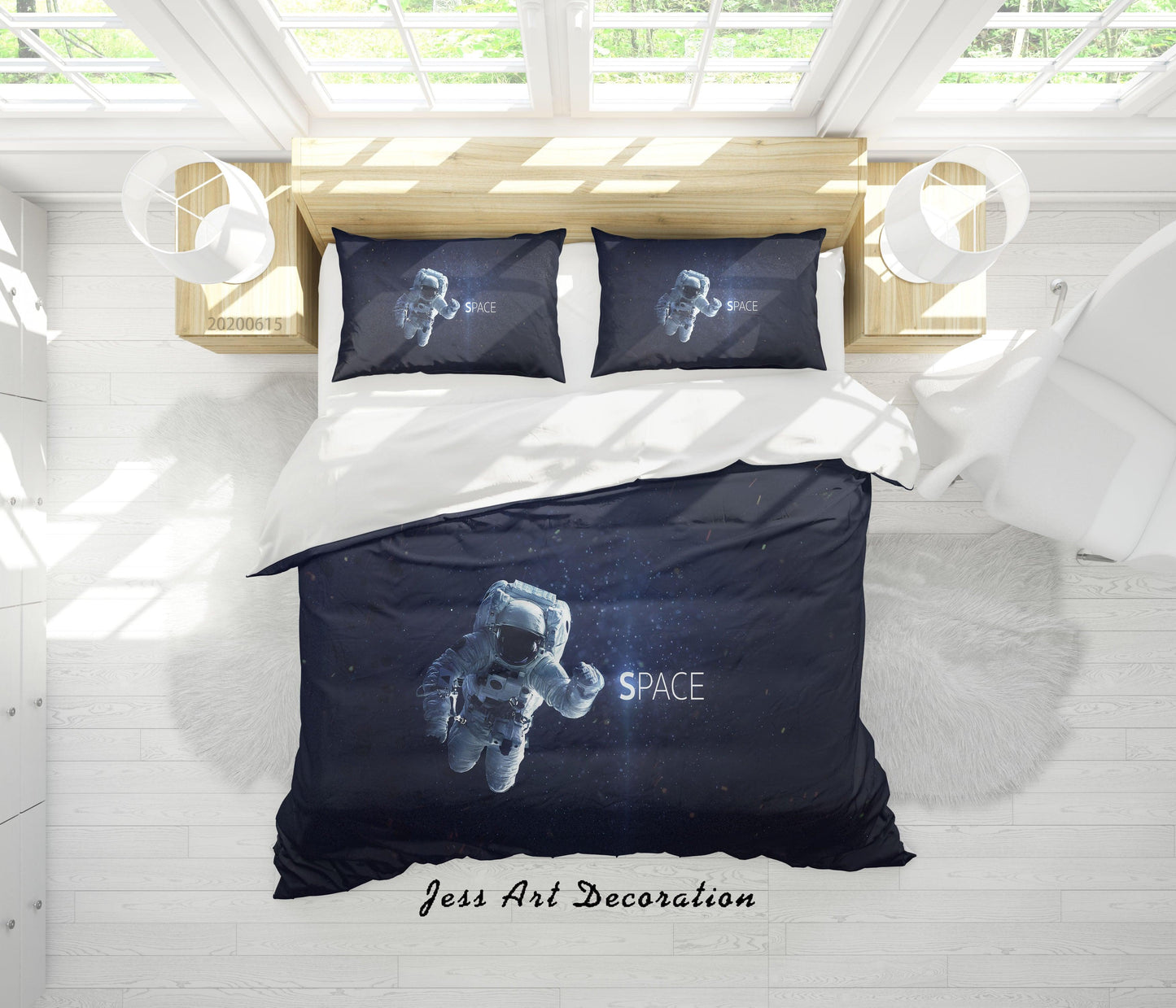 3D Astronaut Space Quilt Cover Set Bedding Set Duvet Cover Pillowcases SF120