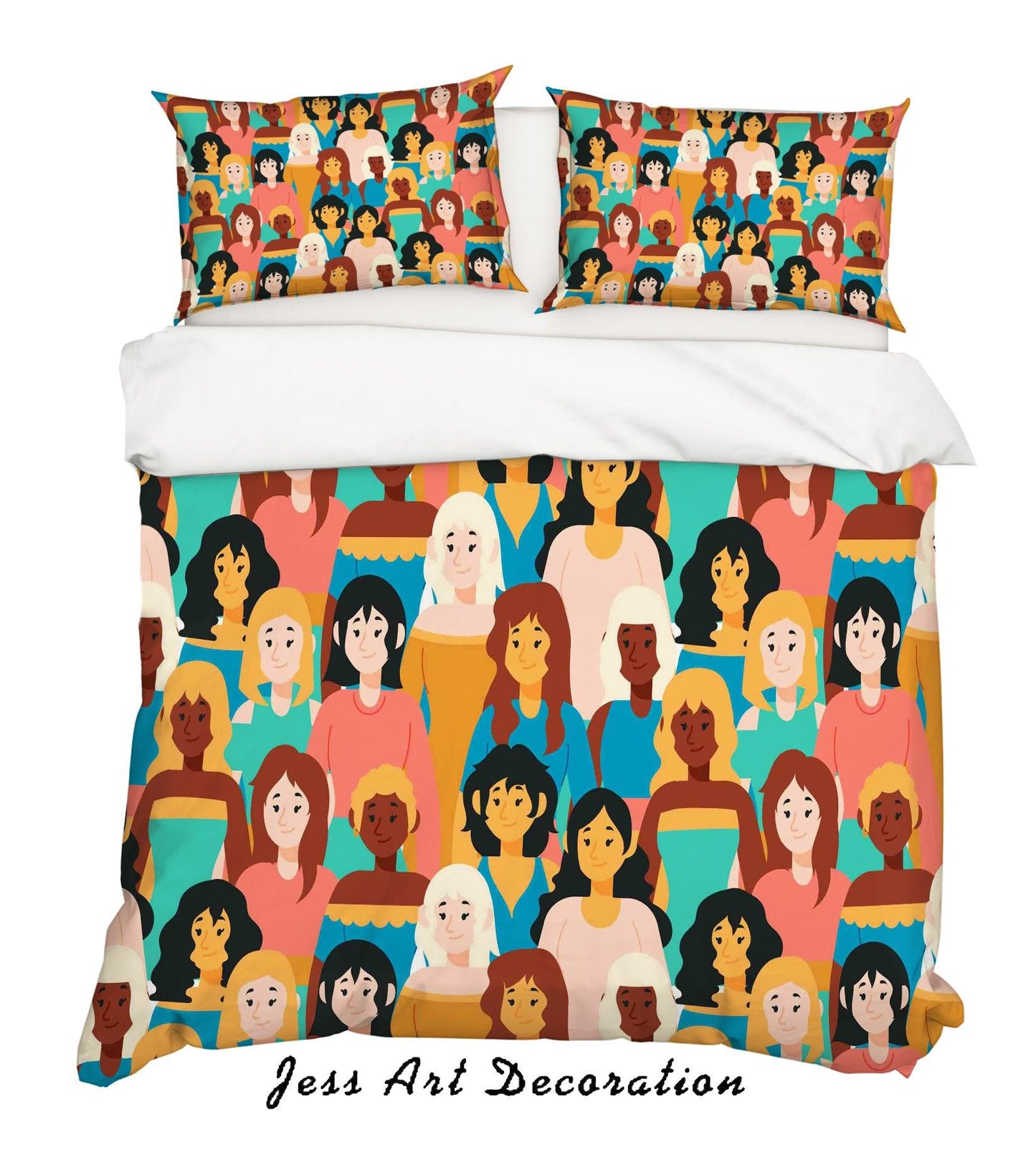 3D Cartoon Crowd Quilt Cover Set Bedding Set Pillowcases 75