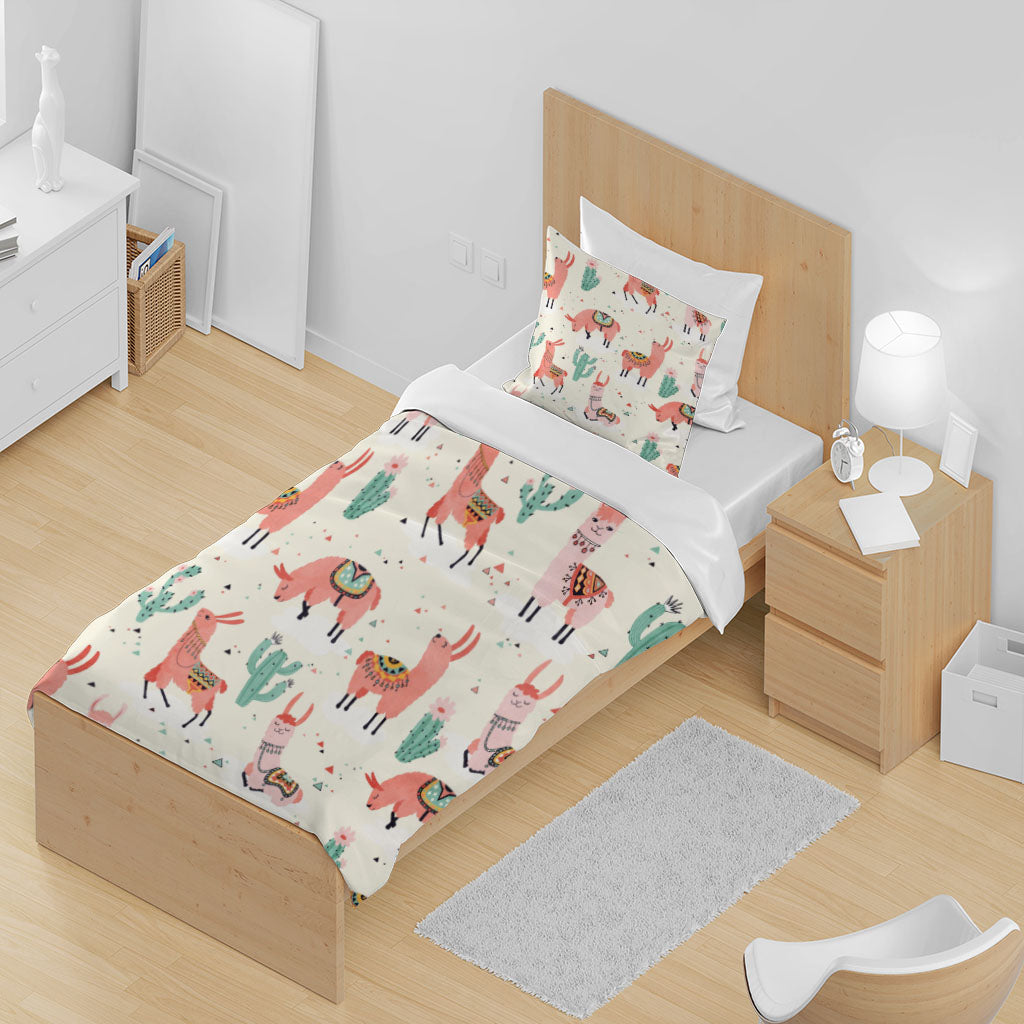 3D Alpaca Cactus Grass Triangle Quilt Cover Set Bedding Set Duvet Cover Pillowcase 1399