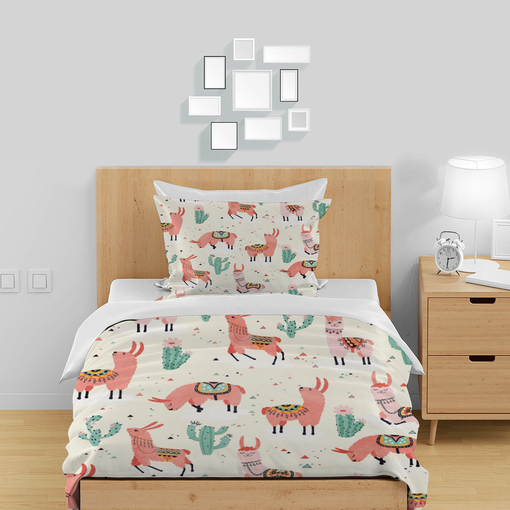 3D Alpaca Cactus Grass Triangle Quilt Cover Set Bedding Set Duvet Cover Pillowcase 1399