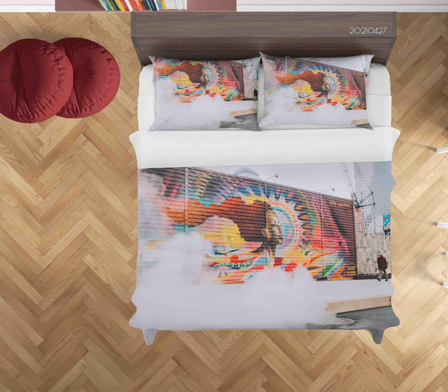 3D Abstract Street Colored Graffiti Quilt Cover Set Bedding Set Duvet Cover Pillowcases 102