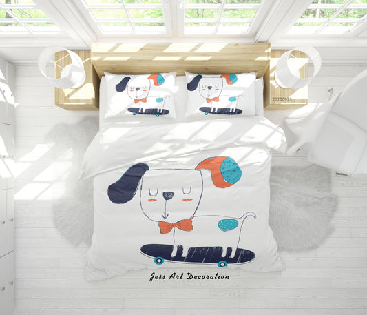 3D Cartoon Animal Dog Pattern Quilt Cover Set Bedding Set Duvet Cover Pillowcases WJ 6494
