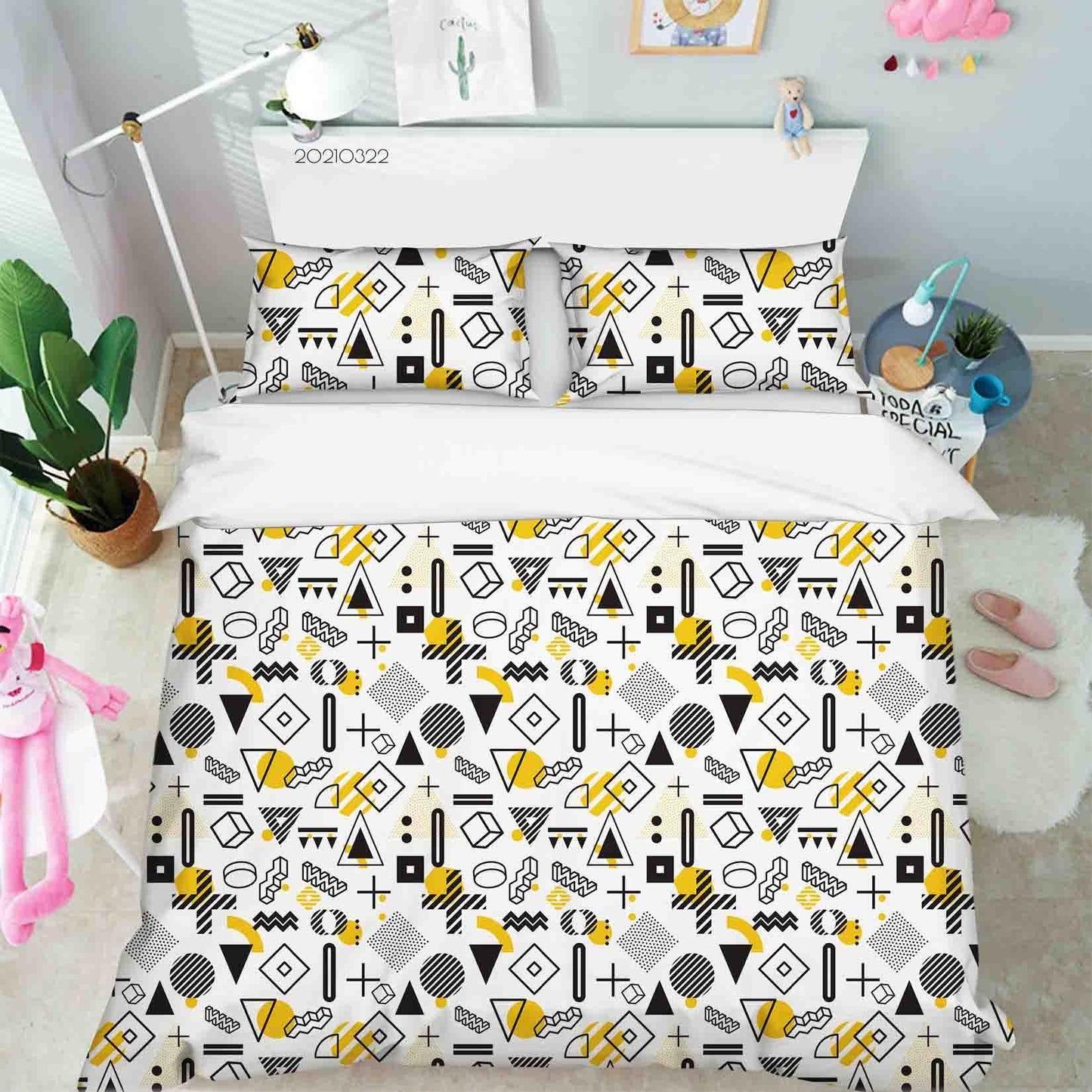 3D Abstract Geometric Pattern Quilt Cover Set Bedding Set Duvet Cover Pillowcases 16 LQH