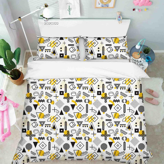 3D Abstract Geometric Pattern Quilt Cover Set Bedding Set Duvet Cover Pillowcases 16 LQH