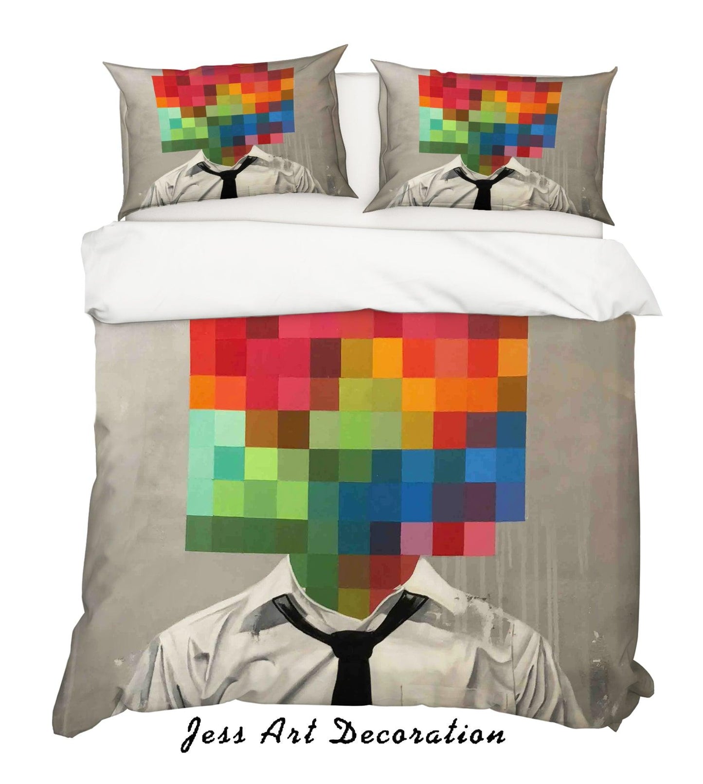 3D Abstract Colorful Figure Suit Man Quilt Cover Set Bedding Set Duvet Cover Pillowcases LXL