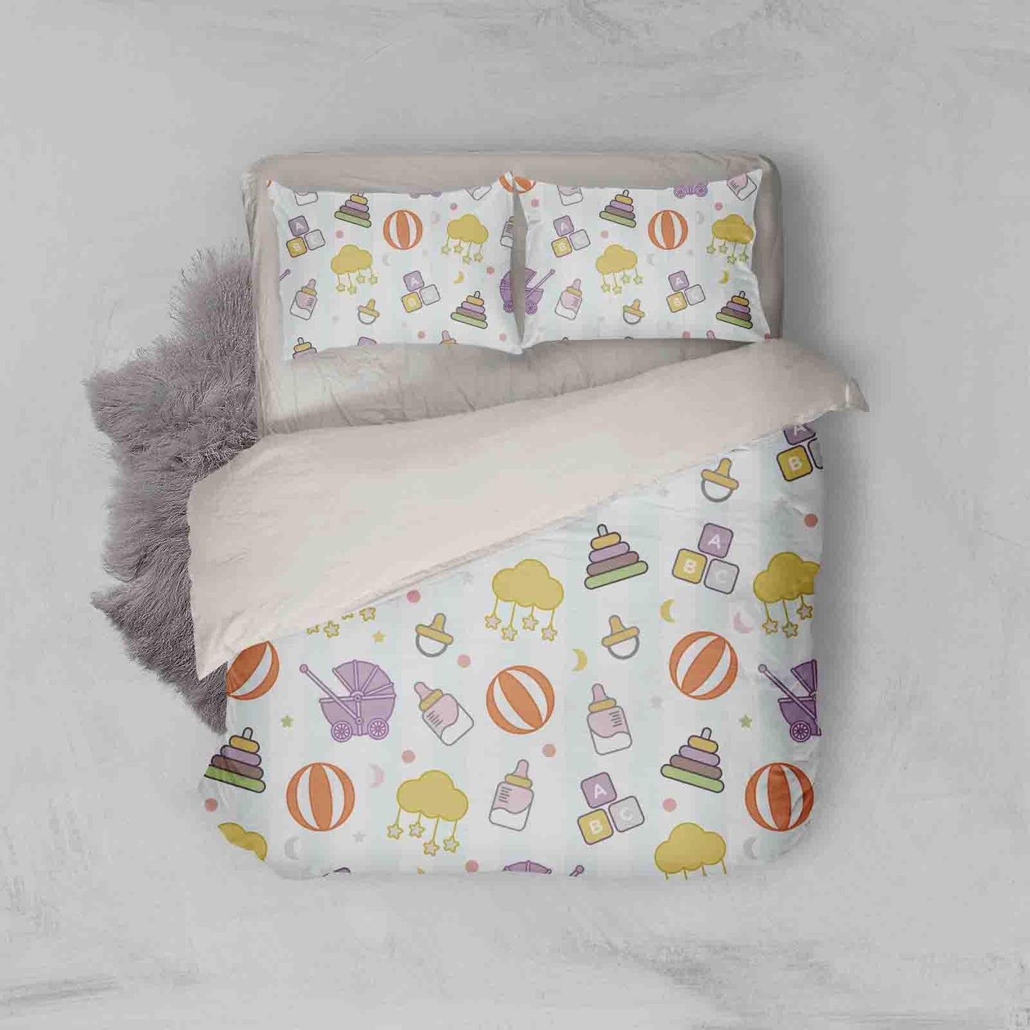 3D Cartoon Colorful Baby Toy Ball Quilt Cover Set Bedding Set Duvet Cover Pillowcases LXL