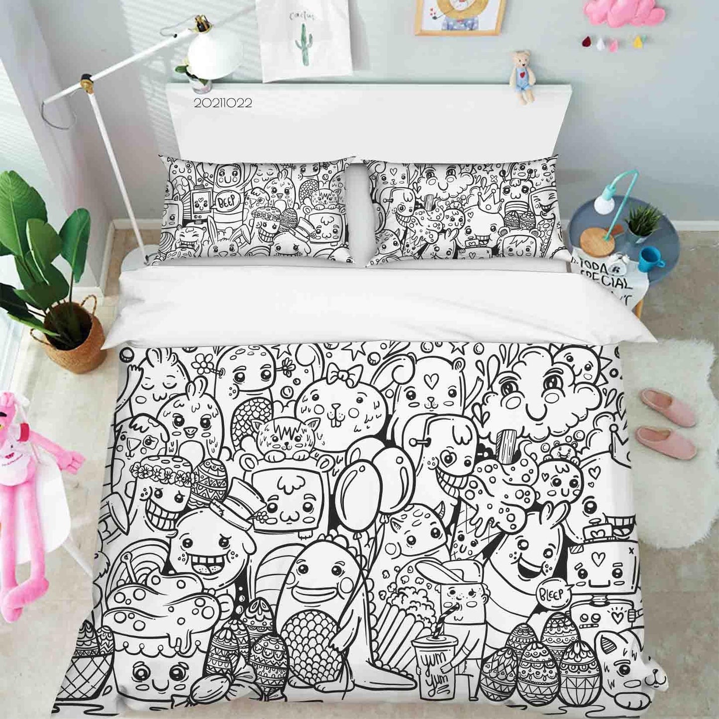3D Abstract Monster Graffiti Quilt Cover Set Bedding Set Duvet Cover Pillowcases 18