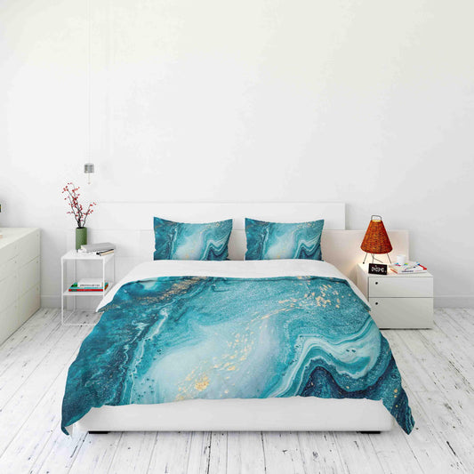 3D Blue Marble Pattern Quilt Cover Set Bedding Set Duvet Cover Pillowcases JN 1191